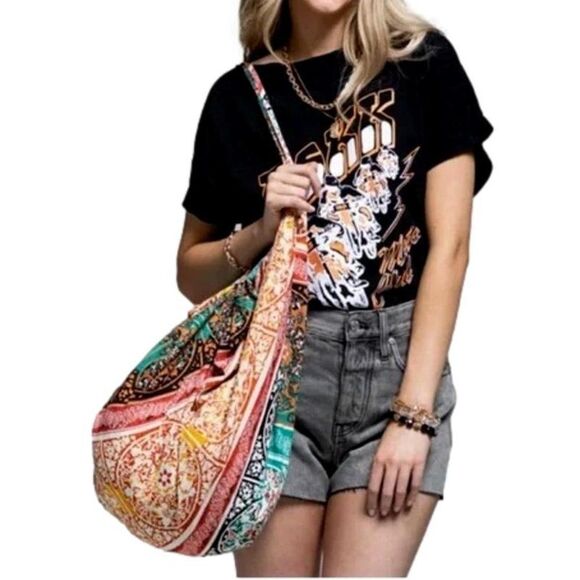 Handcrafted Bohemian Crossbody Bag ~ 100% Cotton ~ Zipper Closure ~ NEW - Picture 10 of 10